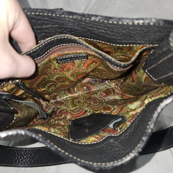 Vintage Dooney & Bourke Black Pebble Grain Leather Bag with Silver Accent - Picture 8 of 9